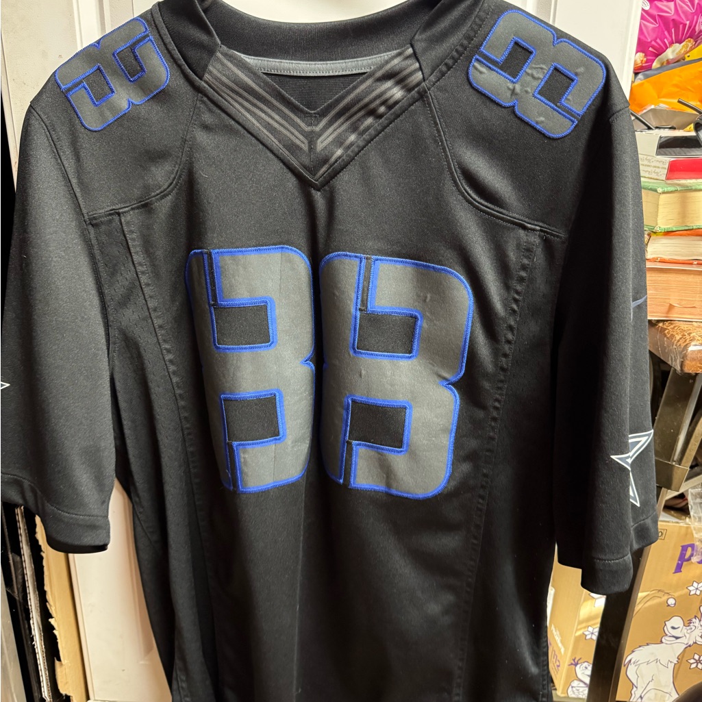 Black Football Jersey With Blue Accents